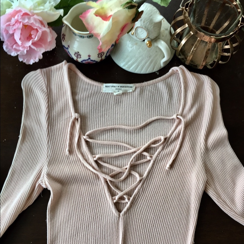 Urban outfitters long sleeved criss cross shirt